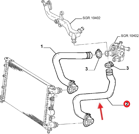 ALFA ROMEO 147 / 156 RADYATÖR ÇIKIŞ HORTUMU