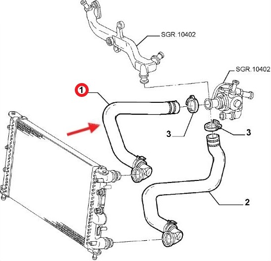 ALFA ROMEO 147 RADYATÖR GİRİŞ HORTUMU