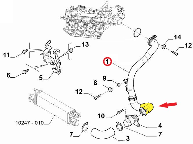 TURBO HORTUMU ALFA ROMEO GIULIETTA 