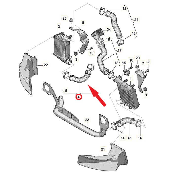AUDI A4 TURBO HORTUMU SAĞ