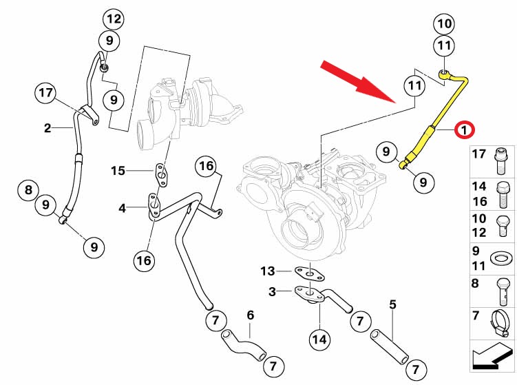 BMW 535 TURBO YAĞLAMA BORUSU