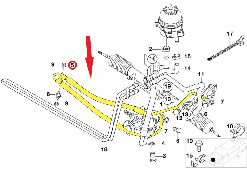 BMW X5 HİDROLİK DİREKSİYON HORTUMU