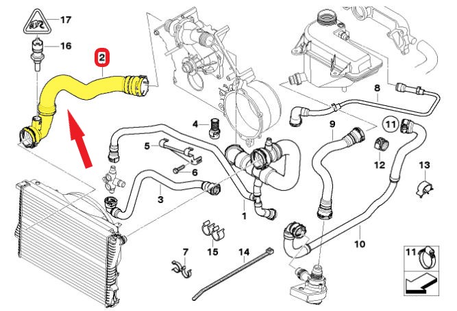 BMW X5 RADYATÖR ÇIKIŞ HORTUMU