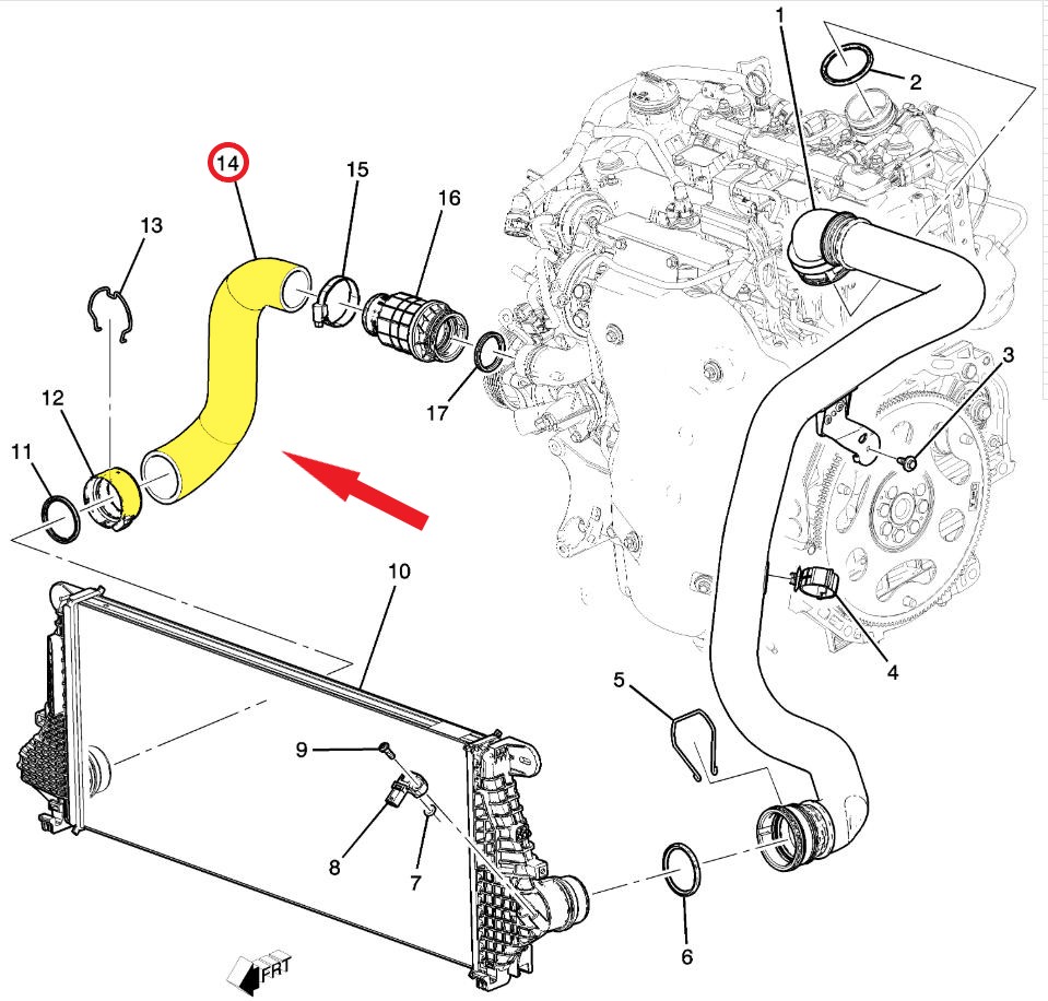 CHEVROLET MALIBU TURBO HORTUMU