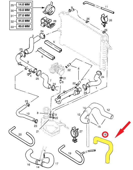 EMME MANİFOLD HORTUMU Montaj Yeri : Termostat Gövdesinden Emme Manifolduna 