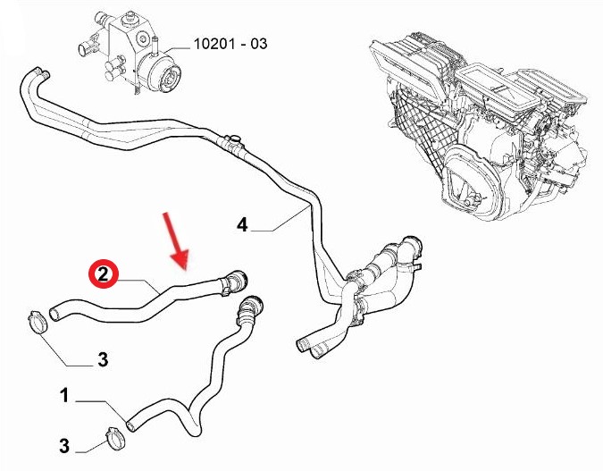 FIAT DOBLO KALORİFER ÇIKIŞ HORTUMU