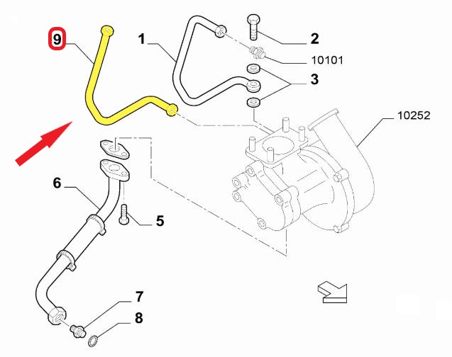 FIAT DUCATO TURBO YAĞLAMA BORUSU