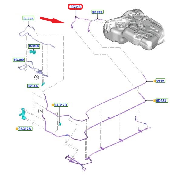 FORD KUGA YAKIT BORUSU