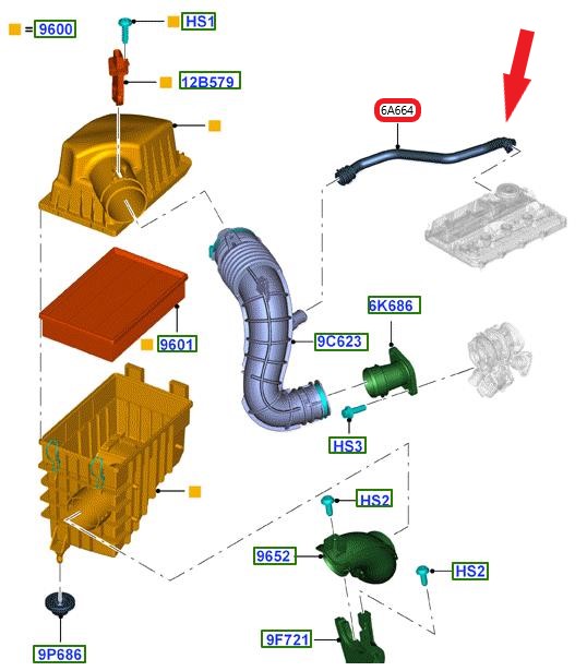 FORD TARANSIT MOTOR HAVALANDIRMA BORUSU