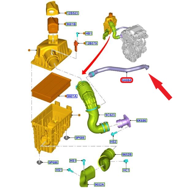 FORD TRANSIT MOTOR HAVALANDIRMA BORUSU