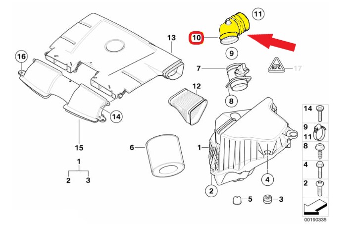 HAVA FİLTRE BORUSU Montaj Yeri : Hava Filtre Kutusuna