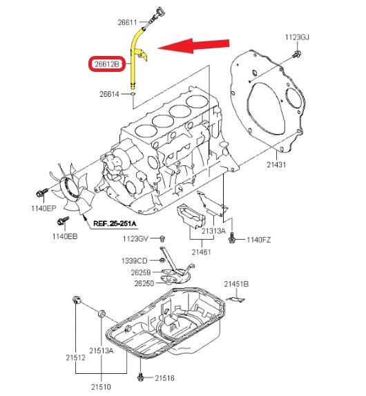 HYUNDAI H100 / PORTER YAĞ SEVİYE ÇUBUĞU BORUSU