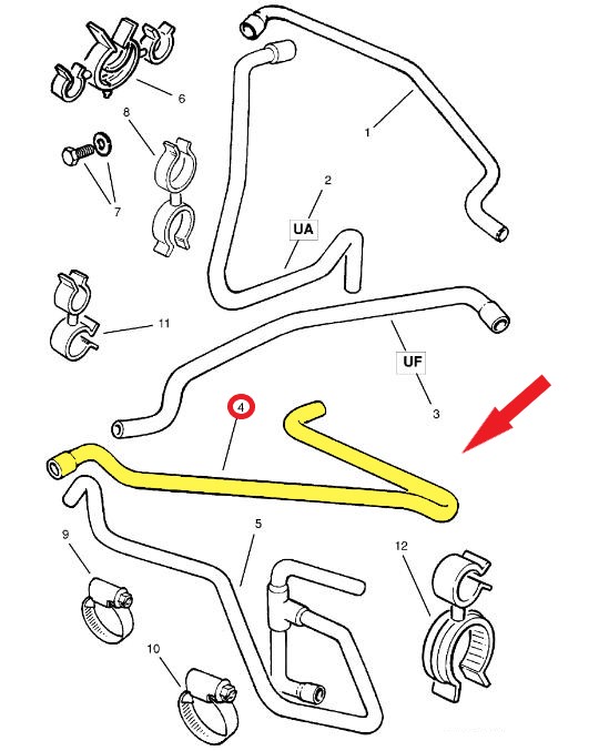 KALORİFER ÇIKIŞ HORTUMU Montaj Yeri : Kalorifer Ünitesine