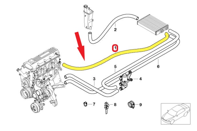 KALORİFER GİRİŞ HORTUMU Montaj Yeri : Kalorifer Radyatörü Girişine 
