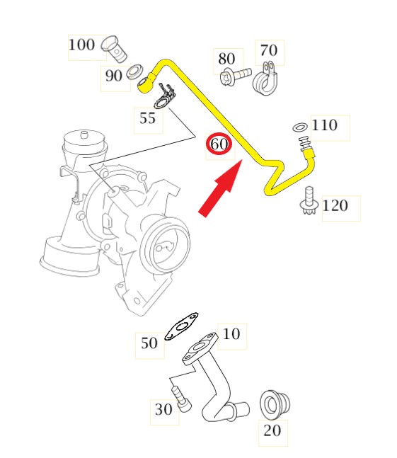 MERCEDENZ-BENZ A-SERISI TURBO YAĞLAMA BORUSU