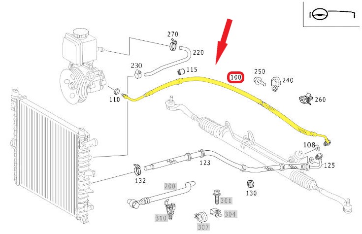 MERCEDES M-SERISI HİDROLİK DİREKSİYON HORTUMU