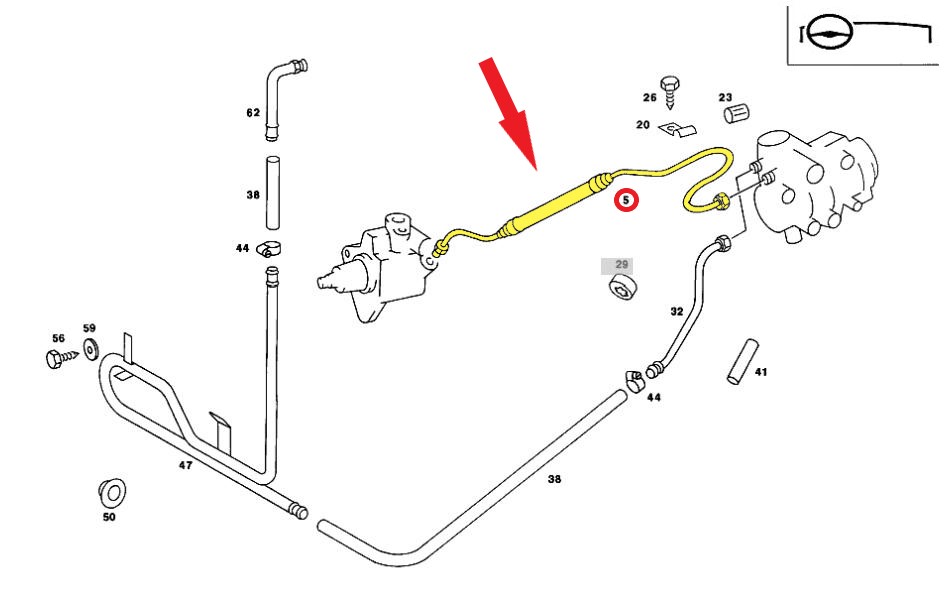 MERCEDES-BENZ SL HİDROLİK DİREKSİYON HORTUMU