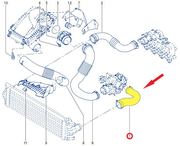 TURBO HORTUMU NISSAN INTERSTAR - OPEL MOVANO A - RENAULT MASTER II