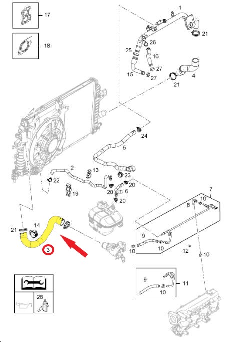 OPEL ASTRA H RADYATÖR GİRİŞ HORTUMU