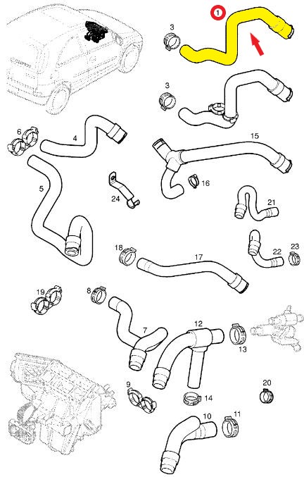 OPEL CORSA C KALORİFER ÇIKIŞ HORTUMU