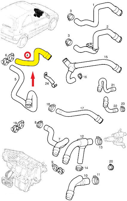 OPEL CORSA C KALORİFER GİRİŞ HORTUMU