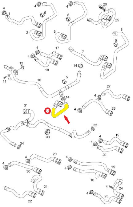 OPEL CORSA D KALORİFER ÇIKIŞ HORTUMU