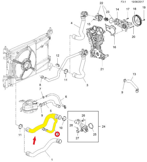  OPEL CORSA D RADYATÖR GİRİŞ HORTUMU