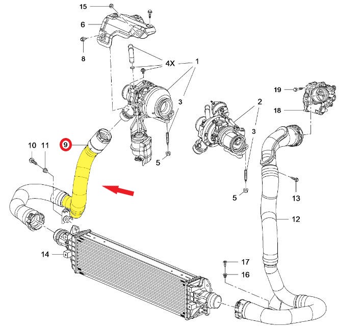 OPEL MOKKA TURBO HORTUMU METAL BORU HARİÇ