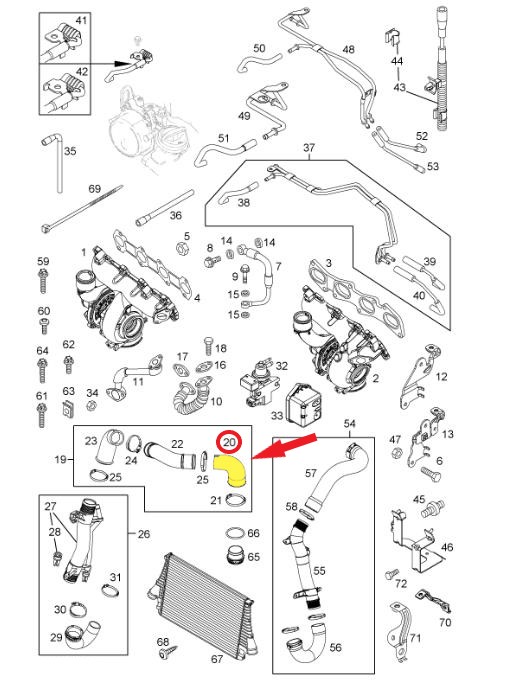 OPEL VECTRA C TURBO HORTUMU Montaj Yeri : Turbo Radyatörü İle Turboşarj Arasında