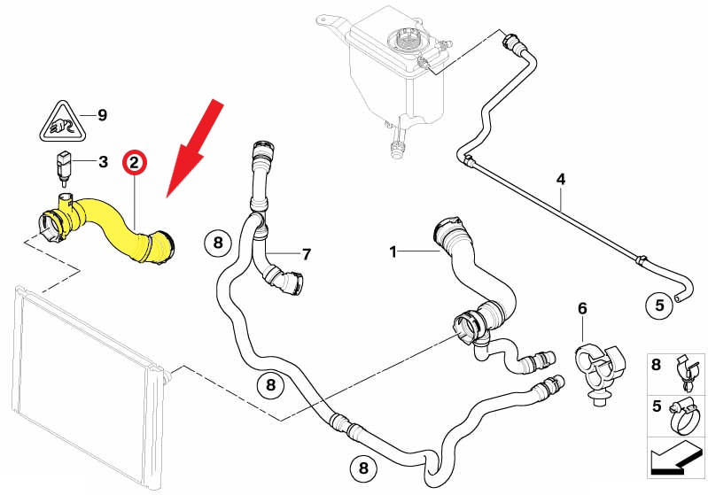  Radyatör Çıkış Hortumu 