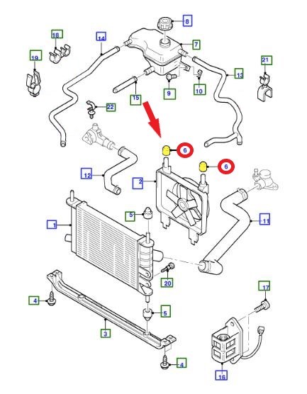 RADYATÖR TUTUCU LASTİĞİ FORD FIESTA IV - MONDEO - PUMA 