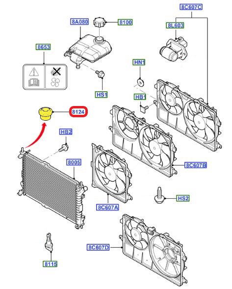 RADYATÖR TUTUCU LASTİĞİ FORD FOCUS - TOURNEO CONNECT - TRANSIT CONNECT