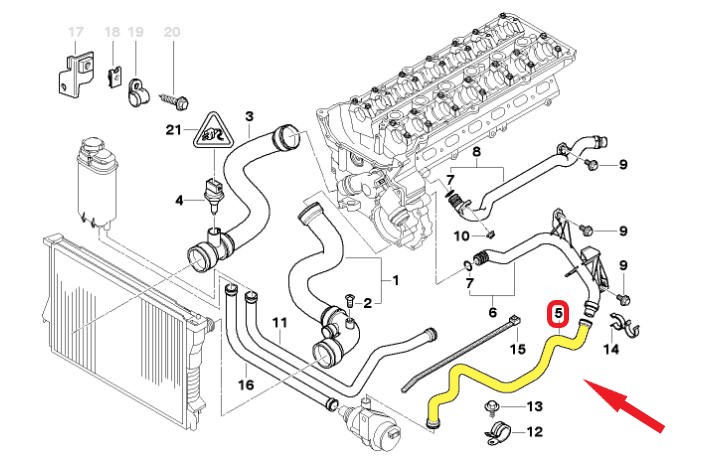 SU POMPA HORTUMU Montaj Yeri : Motordan Su Pompasına