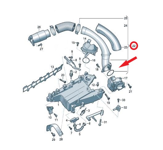 TURBO BORUSU CONTASI PLASTİK BORU HARİÇ AUDI A4 - A5 - Q5 