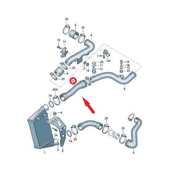 TURBO HORTUMU AUDI A4 - A6 / VOLKSWAGEN PASSAT