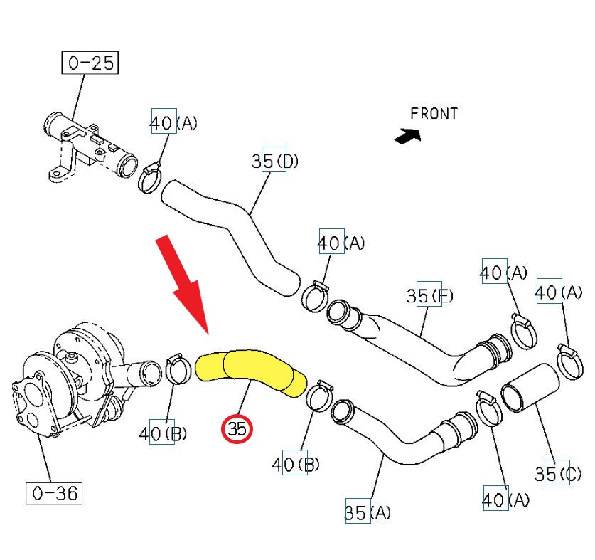 TURBO HORTUMU Montaj Yeri : Turbo Radyatörü İle Turboşarj Arasında