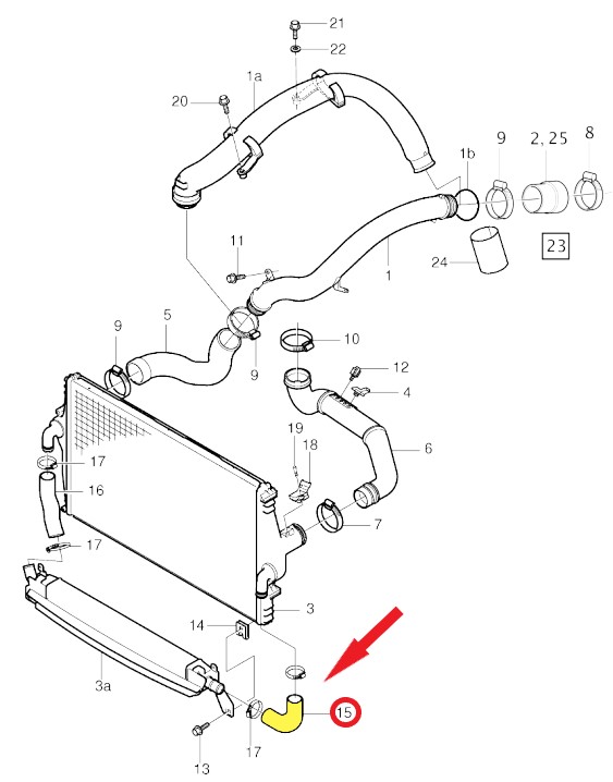 TURBO HORTUMU Montaj Yeri : Turbo Radyatörü Sol