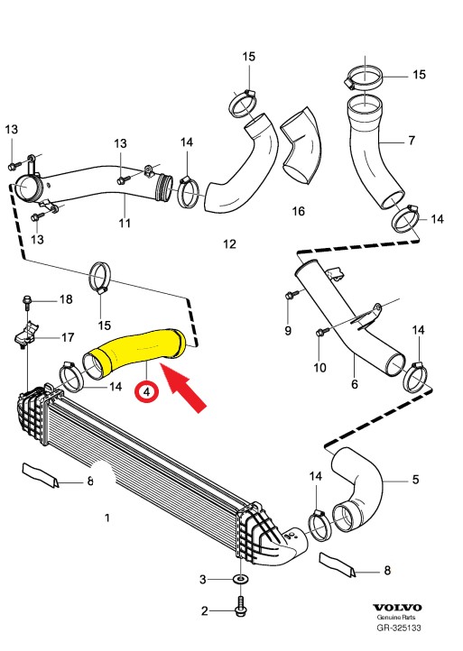 TURBO HORTUMU Montaj Yeri : Turbo Radyatörü Sonrası Boru Hattı