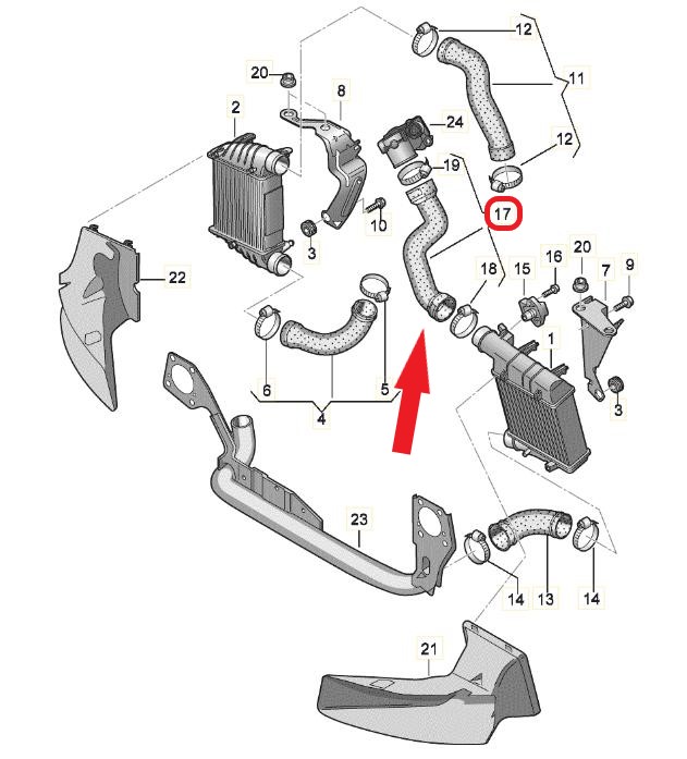 TURBO HORTUMU SOL AUDI A4 - SEAT EXEO