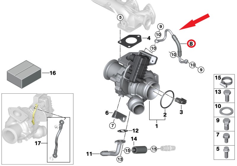 TURBO YAĞLAMA BORUSU Montaj Yeri : Turboşarj Sonrası Boru Hattı
