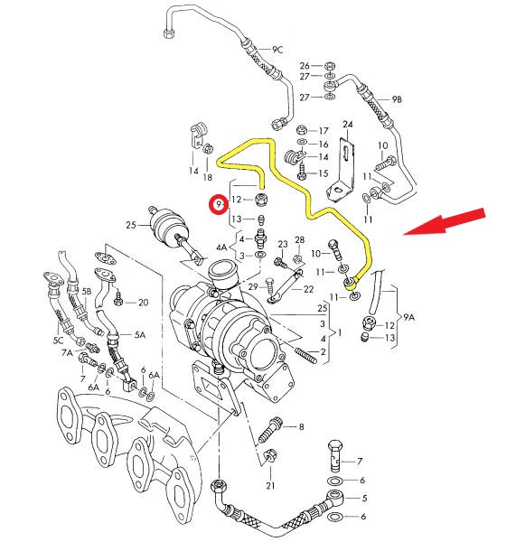 TURBO YAĞLAMA BORUSU Montaj Yeri : Turboşarj Üzerine 