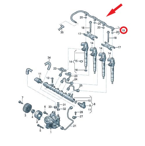 VOLKSWAGEN CRAFTER ENJEKTÖR BORUSU YAKIT HORTUMU