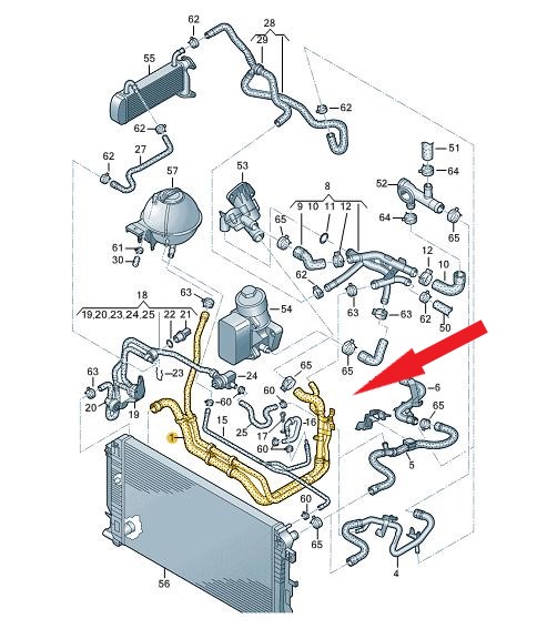 VOLKSWAGEN CRAFTER RADYATÖR ÇIKIŞ HORTUMU