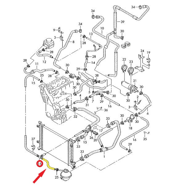 VOLKSWAGEN LT-35 RADYATÖR GİRİŞ HORTUMU