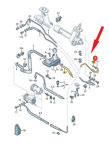 VOLKSWAGEN POLO HİDROLİK DİREKSİYON BORUSU