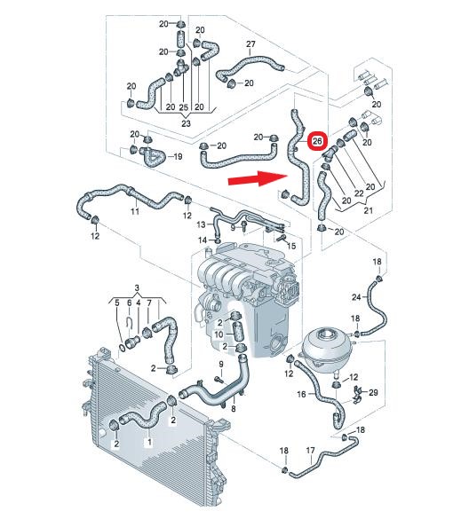 VOLKSWAGEN TRANSPORTER V | CARAVELLE KALORİFER HORTUMU