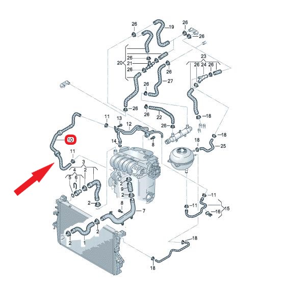 VOLKSWAGEN TRANSPORTER V | CARAVELLE SOĞUTMA HORTUMU