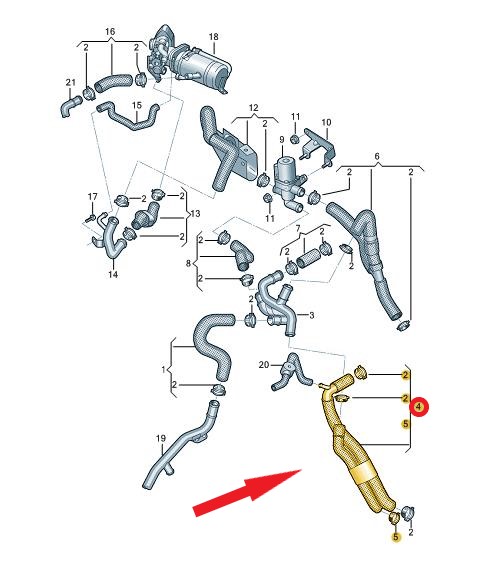 VOLKSWAGEN TRANSPORTER VI SOĞUTMA HORTUMU