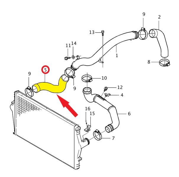VOLVO S80 TURBO HORTUMU Montaj Yeri : Turbo Radyatörü Sonrası Boru Hattı