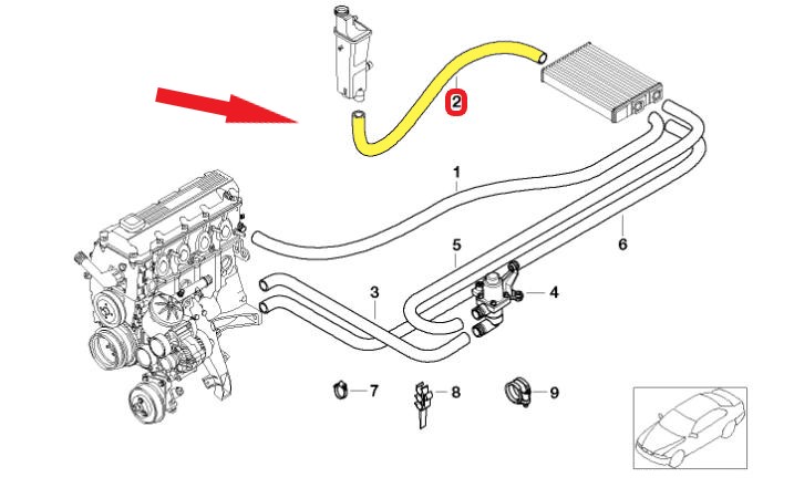 YEDEK SU DEPO HORTUMU Montaj Yeri : Radyatörden Yedek Su Deposuna